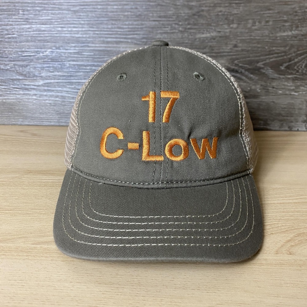 17 C-Low Hat Cap Snap Back Olive Green Mesh Trucker‎ Embroidered Patch Mens